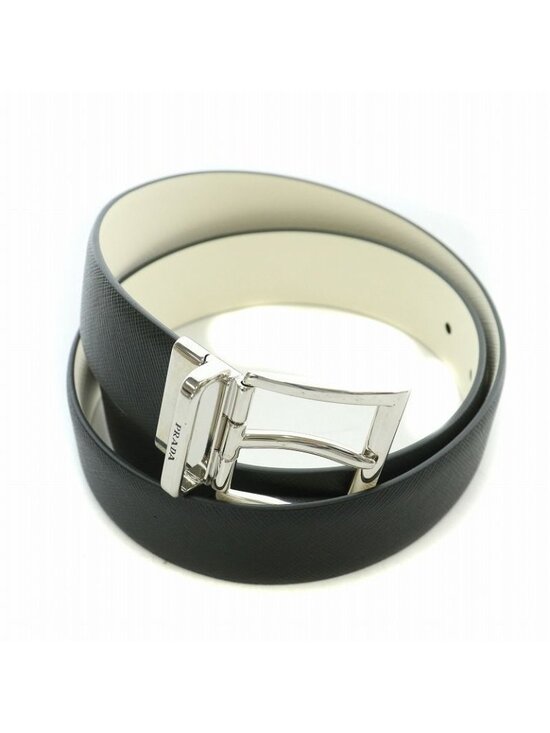 Prada Belt Leather Logo Black BB main image 5